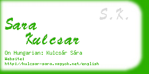 sara kulcsar business card