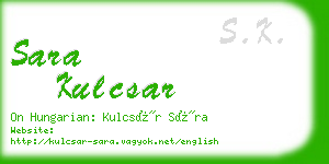 sara kulcsar business card